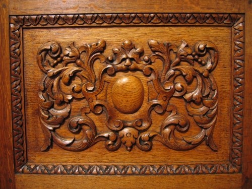 Heavily carved Oak, Dutch cabinet.